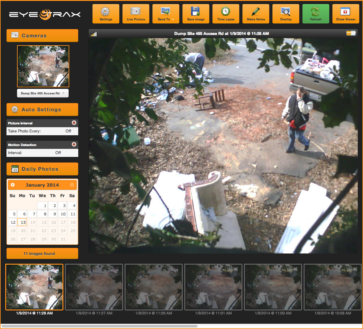 Eyetrax solar powered camera interface